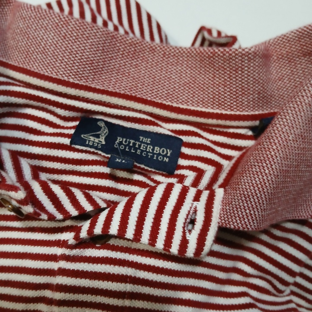 Putterboy Collection Red‎ Striped Golf Polo Shirt 2005 US Open Pinehurst